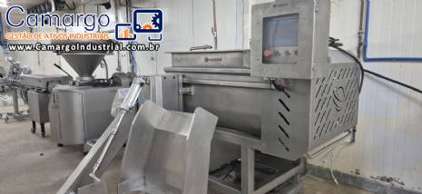 Misturador de p�s em inox com 2 eixos Montemil Industrial MTM 500 para carnes embutidos pet food massas aliment�cias